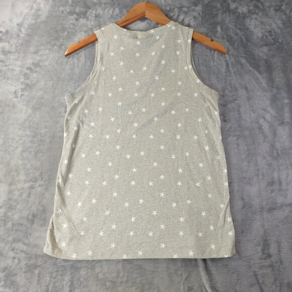 Tahari Women S in Soft Gray Neutral Cozy Knit Star Print‎ Sleeveless Tank Top - Picture 3 of 7
